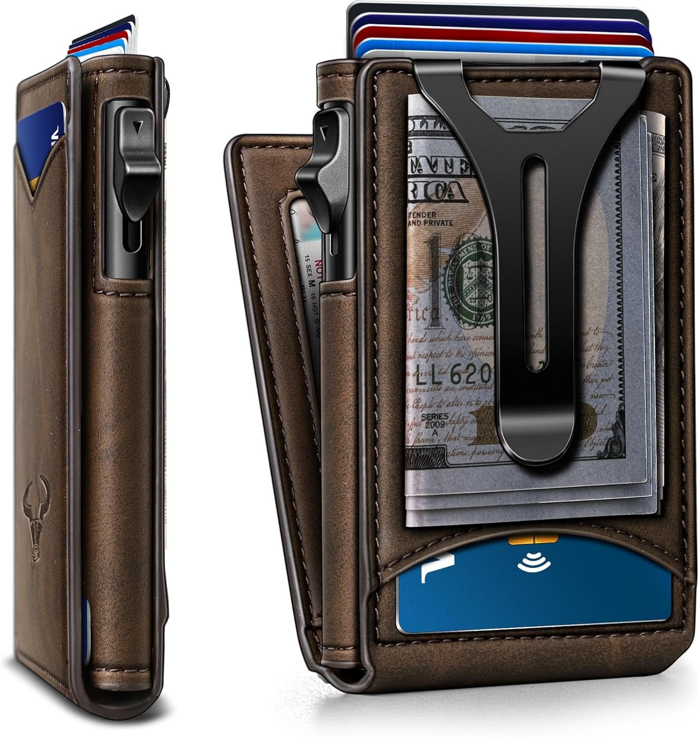 Slim Money Clip Wallet (9 Card Slots)